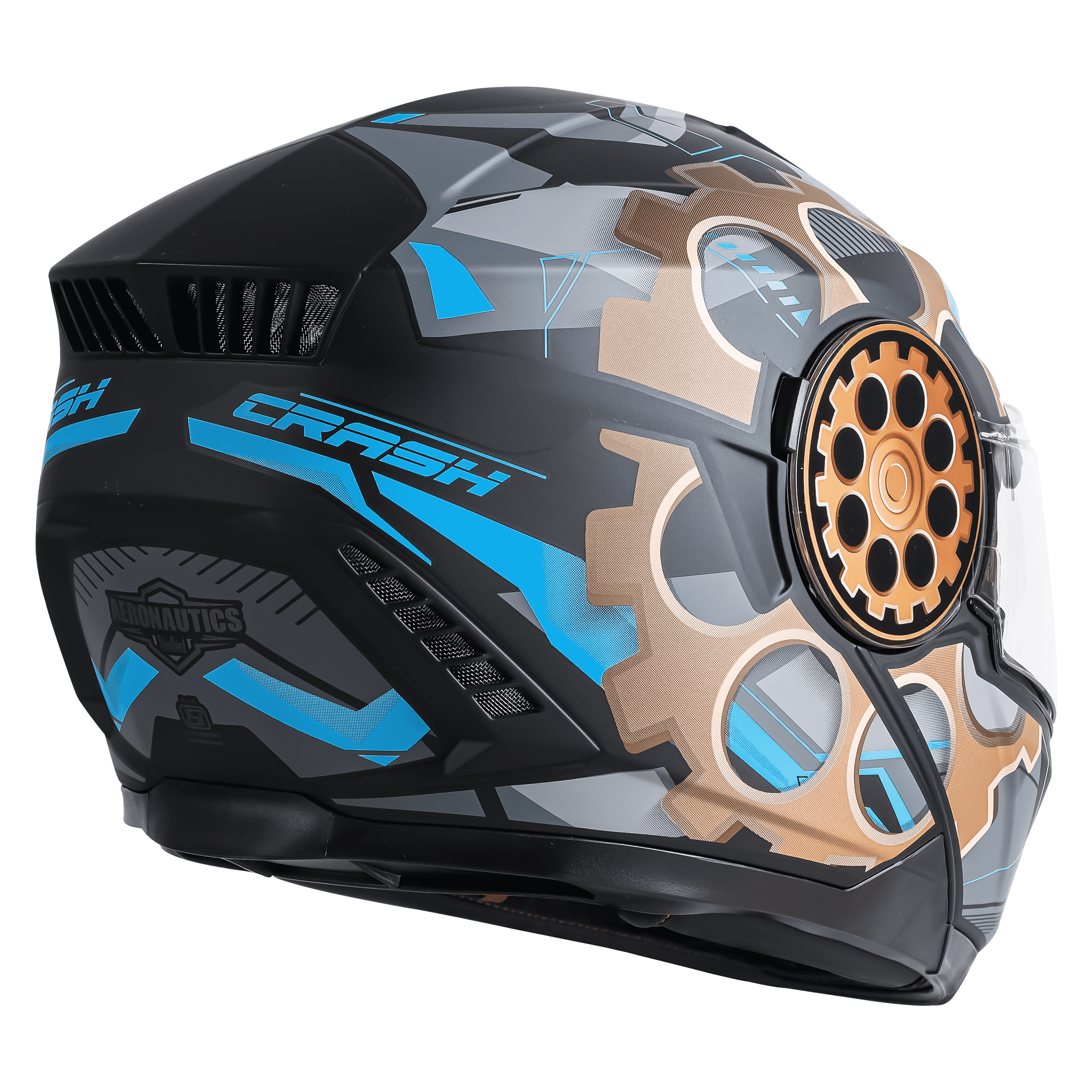 SBH-40 ROLLER CRASH GLOSSY BLACK WITH LIGHT BLUE